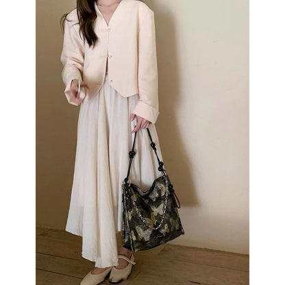 Gilt butterfly embroidered tote purse, chain beaded tote bag, Women's shoulder Crossbody bag, large capacity hobo bag