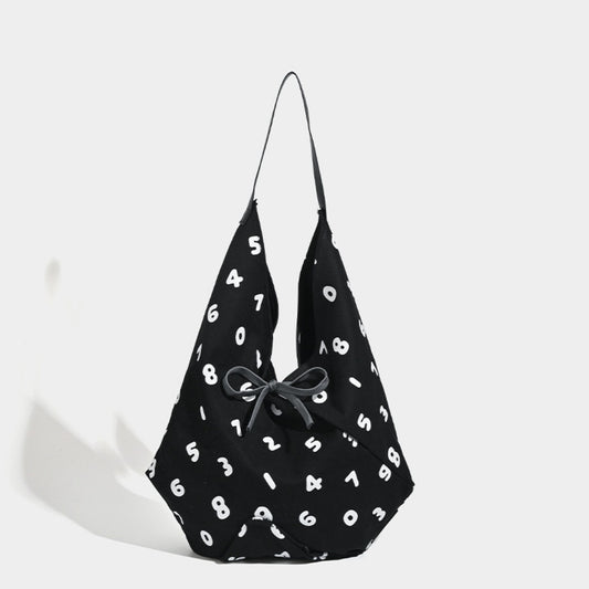 Bolso tote hobo, bolso sencillo de lona con estampado digital, bolso holgado versátil, bolso de hombro 