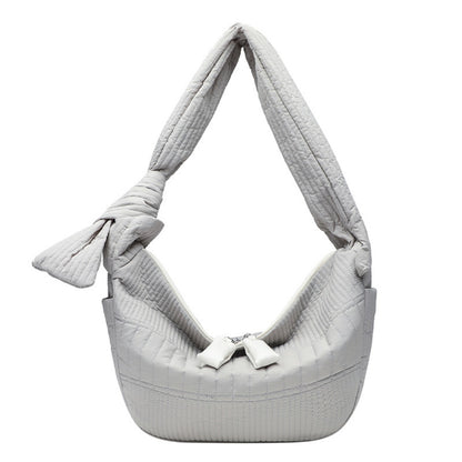 Elegant Folded Hobo Bag Ladies - Lightweight Large Capacity Shoulder Bag & Casual Cloth Crossbody Bag