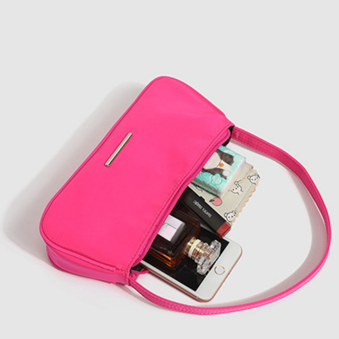 Bolso bandolera mini de verano para mujer – Elegante bolso de hombro de nailon Oxford, bolso baguette hobo moderno y versátil 