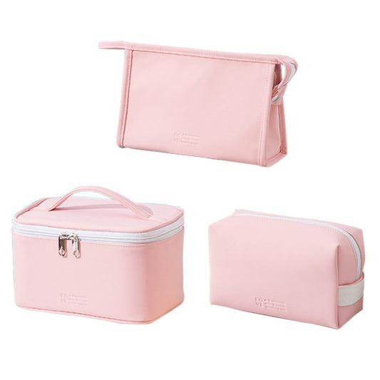 Makeup bags set,Large capacity gym cosmetic bag, PU waterproof cosmetic storage bag, 3pcs a set, makeup bag organizer for College Dorm Camp Gym