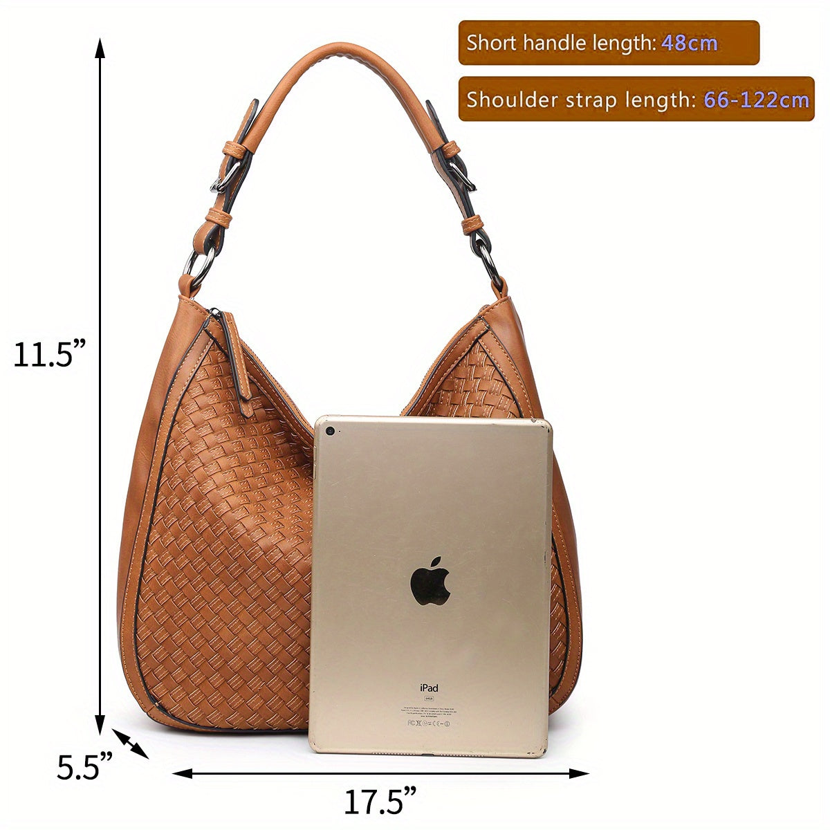 Bolso de hombro Hobo tejido en tamaño grande