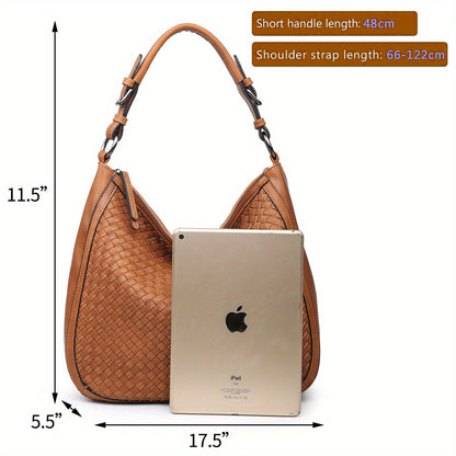 Bolso de hombro Hobo tejido en tamaño grande