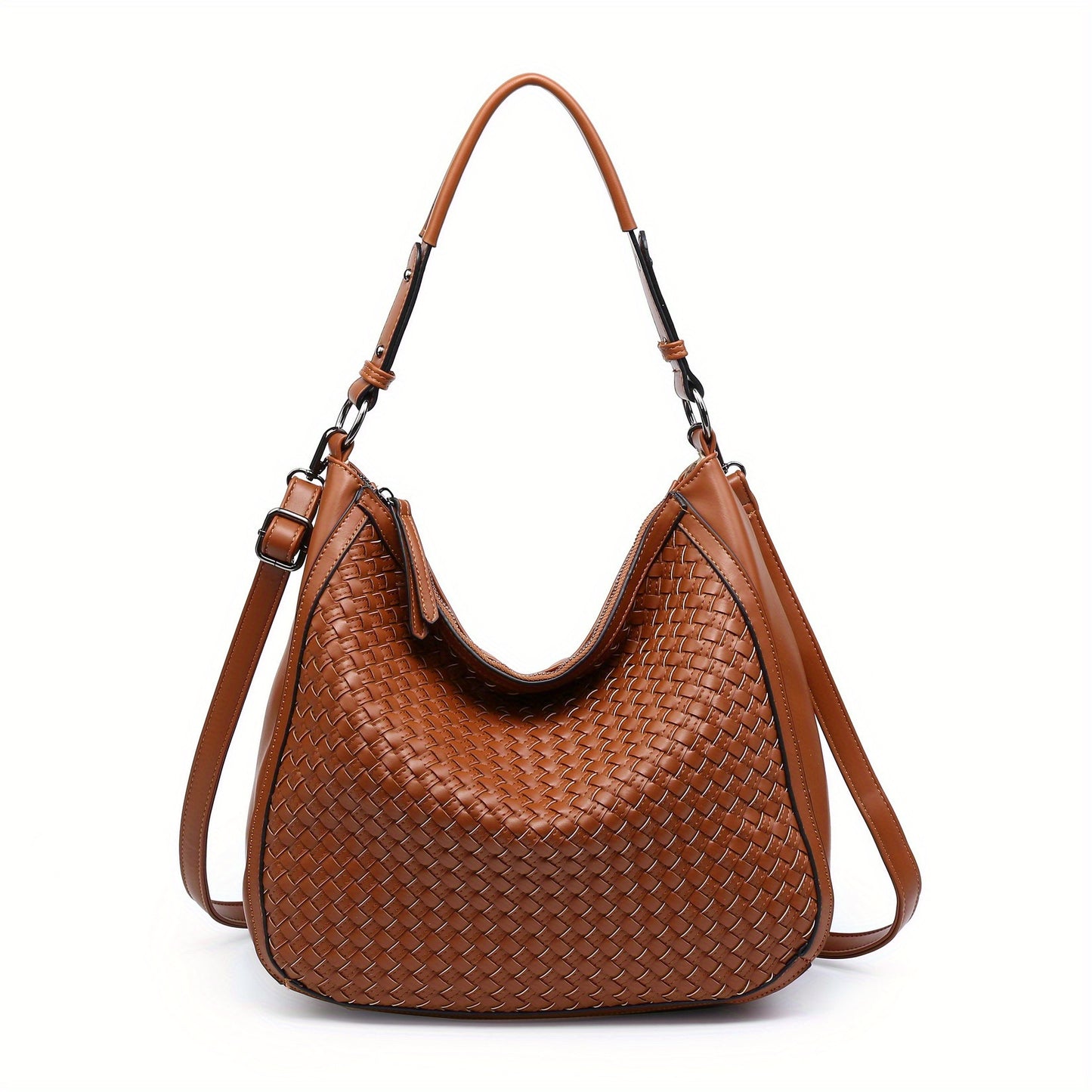 Bolso de hombro Hobo tejido en tamaño grande