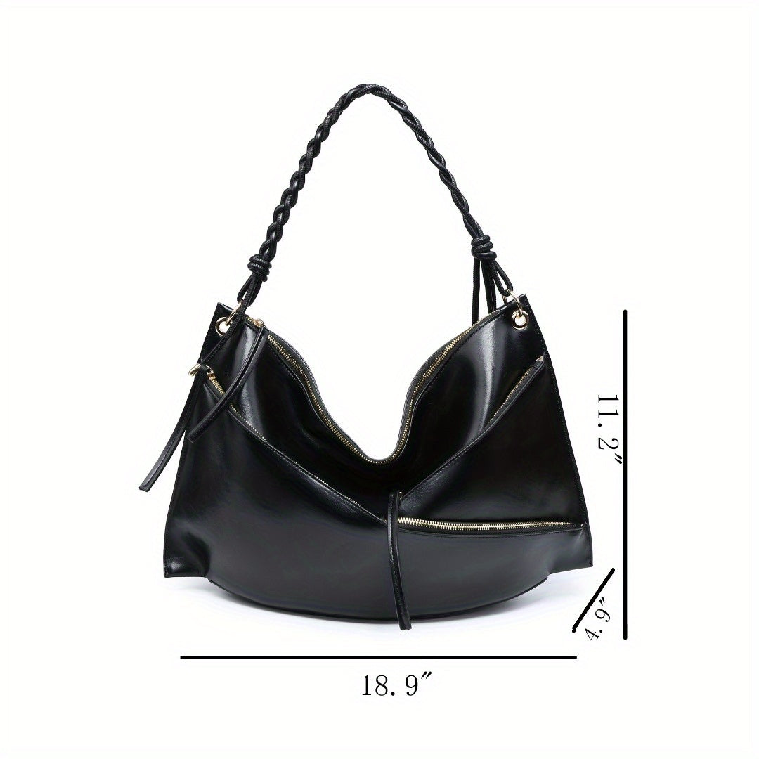 Large Shoulder Bag Unique Handmade Woven Handle  hobo