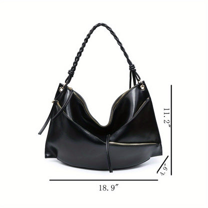 Large Shoulder Bag Unique Handmade Woven Handle  hobo