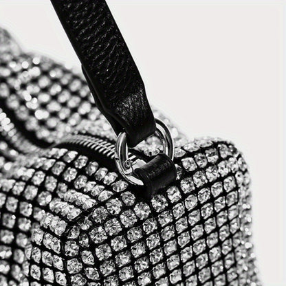 Bolso pequeño de fiesta con pedrería y cadena, bolso de hombro para la noche