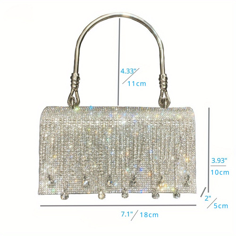 Bolso de cadena con diseño de diamantes de imitación, elegante bolso de fiesta con estrella y diamantes, bolso de mano tipo clutch para mujer, lujoso bolso hueco femenino