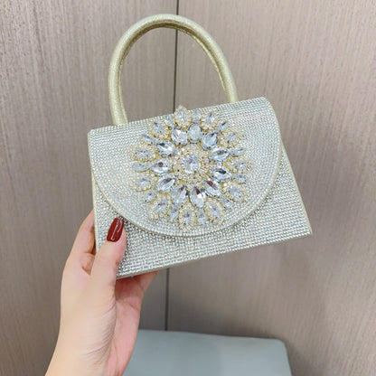 Womens Sparkly Rhinestone Glitter Clutch Purse Evening Handbag Shoulder Bag for Wedding Party Prom