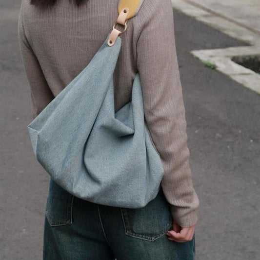 Bolso holgado, bolso bandolera de verano de gran capacidad para ir al trabajo, bolso hobo vaquero, bolso tote para mujer 