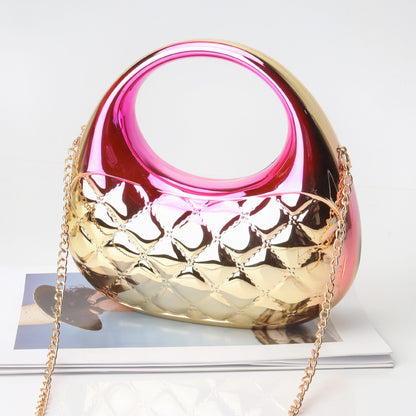 Bolso acrílico brillante tipo concha, bolso de noche brillante y colorido, bolso de mano informal, bolso de fiesta, bolso de graduación, bolso de fiesta, bolsos de graduación, bolso de mano. 