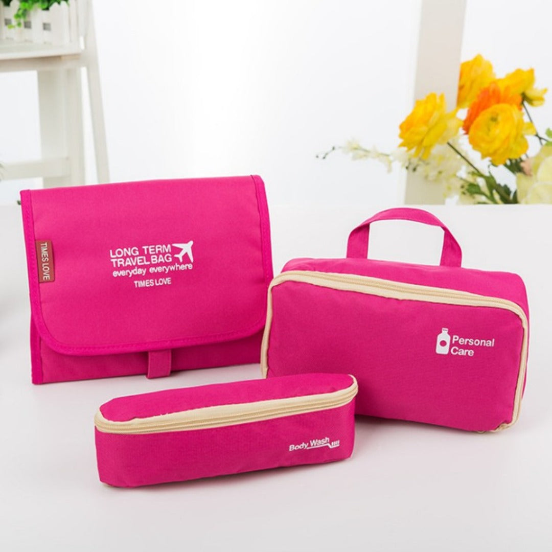 Outdoor Travel Toiletry Bags,Waterproof 3-in-1 Foldable Wash Bag, Makeup Hook Storage Bag, Toiletry Bag organizer,