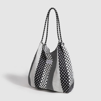 Bolso tote de lunares: bolso de hombro versátil y portátil, bolso hobo ecológico de gran capacidad para mujer 