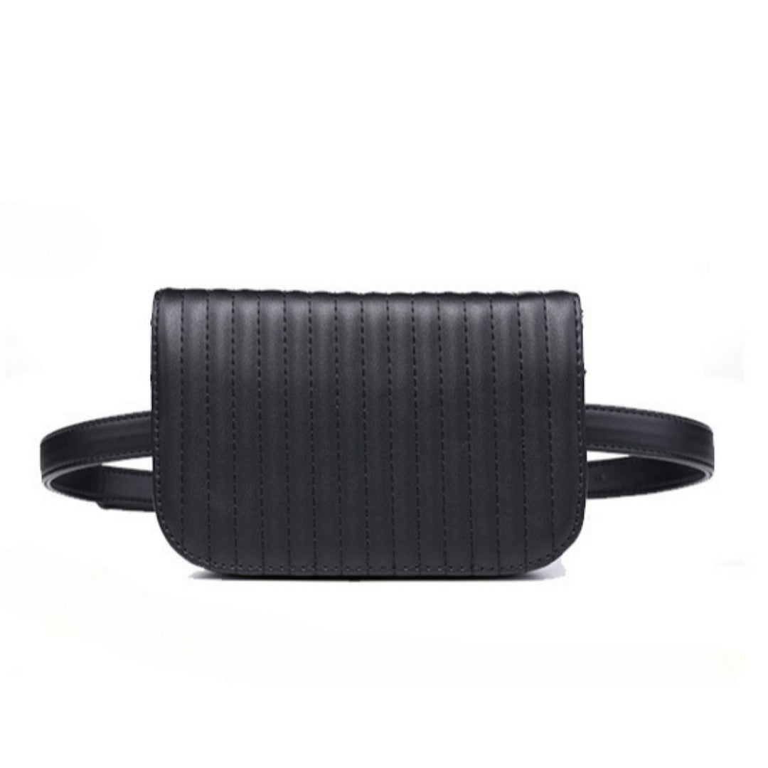 Riñonera pequeña para mujer Rivet: bolso de cintura informal y moderno para viajes, deportes, vacaciones, correr y playa; compacta, elegante y funcional. 