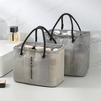 Bolsa de baño de malla, bolsa de baño con bolsillo de malla para artículos de aseo de natación, bolsa de baño para hombre, bolsa de almacenamiento grande 