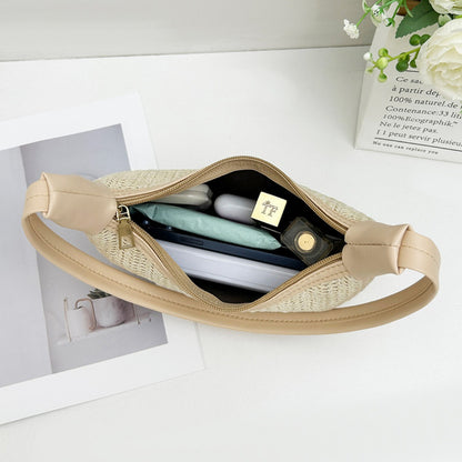 Chic Small Shoulder Straw Bag – Stylish Crossbody Bag for Ladies, Versatile Summer Hobo Bag
