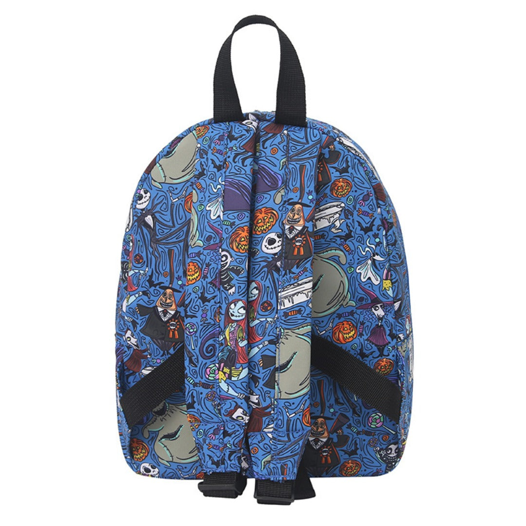 Mochila con estampado digital de bruja y calabaza, mochila impermeable de nailon, mochila para estudiantes. 