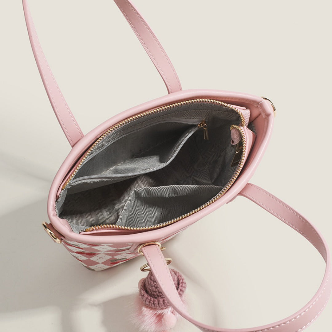 Bolso tote para mujer, bolso de hombro con diseño de cerezas, bolso con asa superior y correa cruzada 