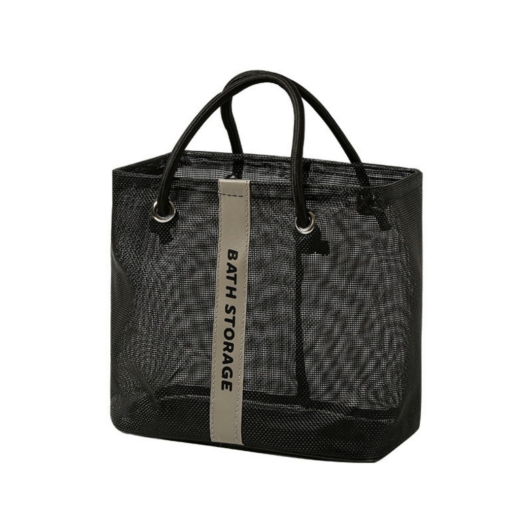 Bolsa de baño de malla, bolsa de baño con bolsillo de malla para artículos de aseo de natación, bolsa de baño para hombre, bolsa de almacenamiento grande 