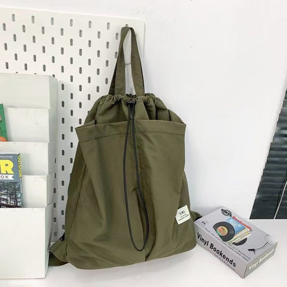 Mochila informal de nailon antisalpicaduras para mujer, mochila neutra de gran capacidad para estudiantes, bolso ligero informal 