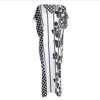 Polyester Irregular Print Beach Dress ¨C Sun Protection Bikini Cover-Up, Vacation Kimono for Women