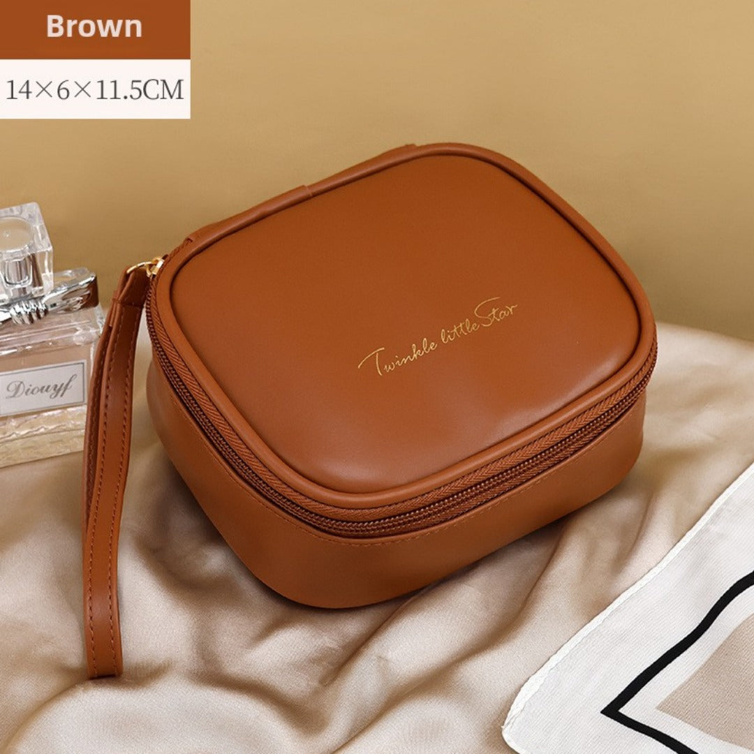 Portable PU Makeup Bags – Small Cream Lipstick Envelope Carry Cosmetic Bag for Students, Ideal for Sanitary Napkin and Small Storage Essentials