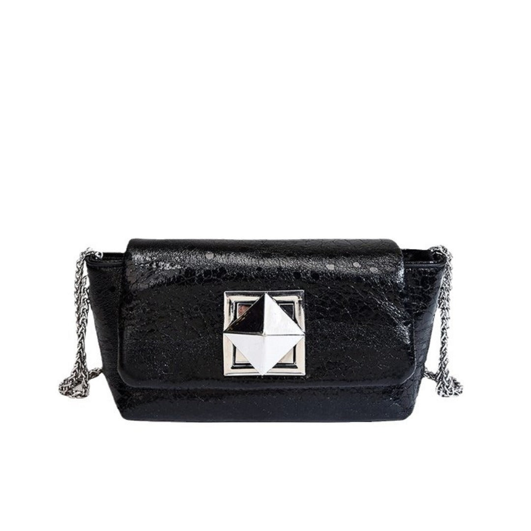 Chain exquisite small square bag, silver mini crossbody bag, crossbody bag single shoulder women