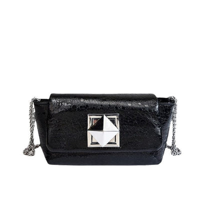Chain exquisite small square bag, silver mini crossbody bag, crossbody bag single shoulder women