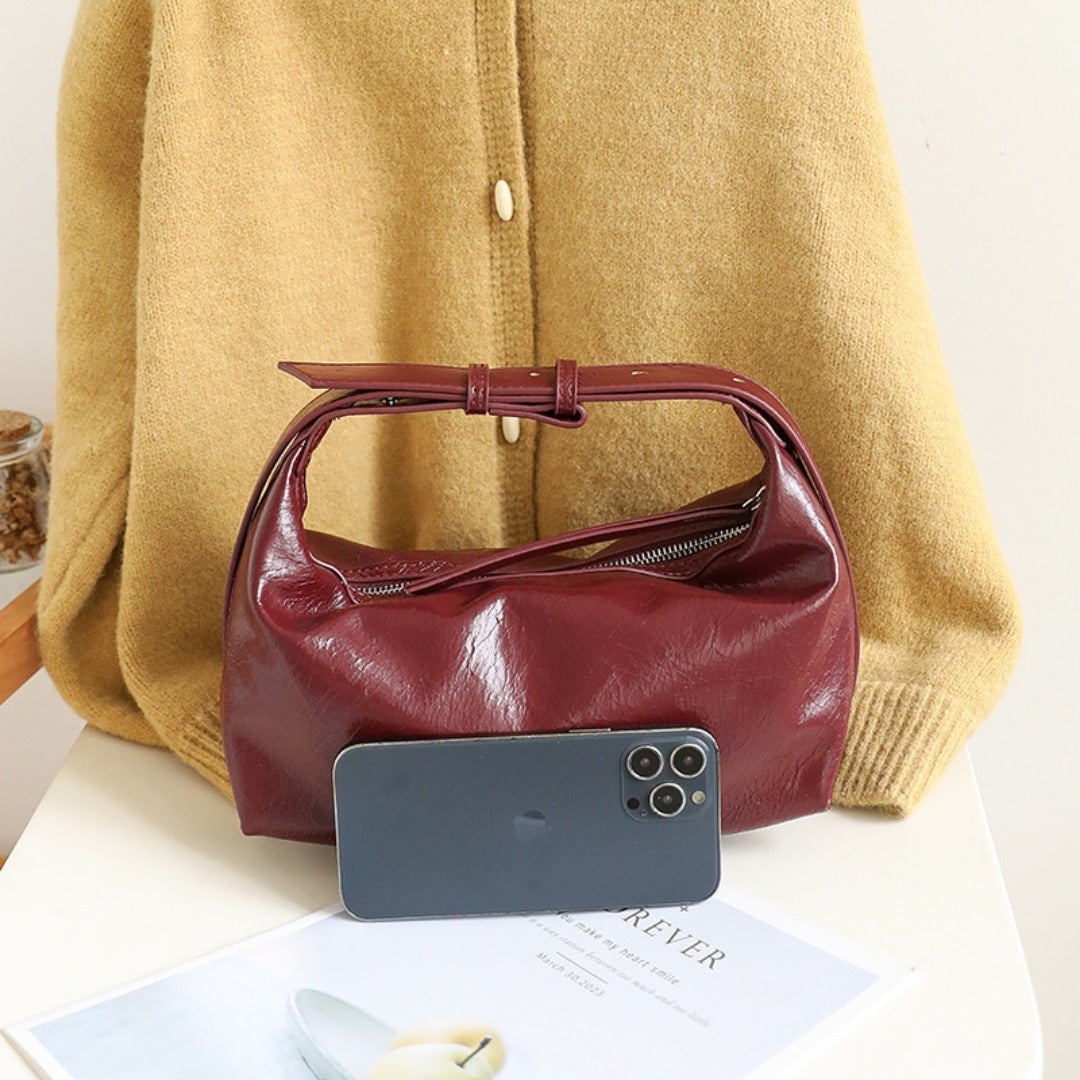 Casual soft texture underarm bag, minimalist commuter shoulder bag women, versatile hobo small square bag