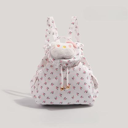 Mochila pequeña y bonita para niñas adolescentes, mochila de lona con estampado floral, mochila bonita para niña, mochila escolar versátil para ir al trabajo o la escuela. 