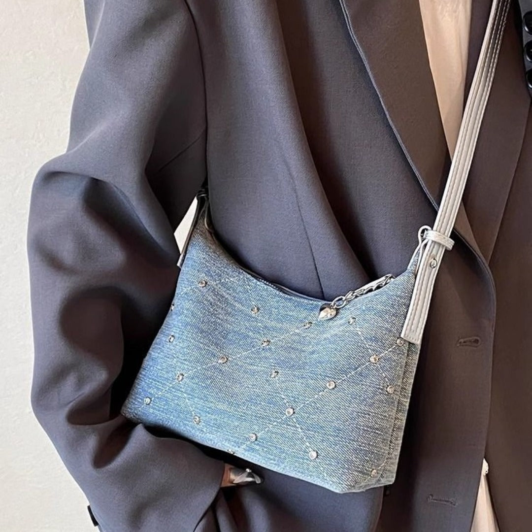 Bolso hobo vaquero chic – Bolso pequeño para llevar debajo del brazo, bolso de hombro francés versátil y de alta calidad 