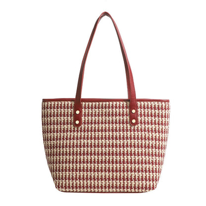 Bolso tote de gran capacidad para mujer, bolso hobo sencillo de hombro rojo 