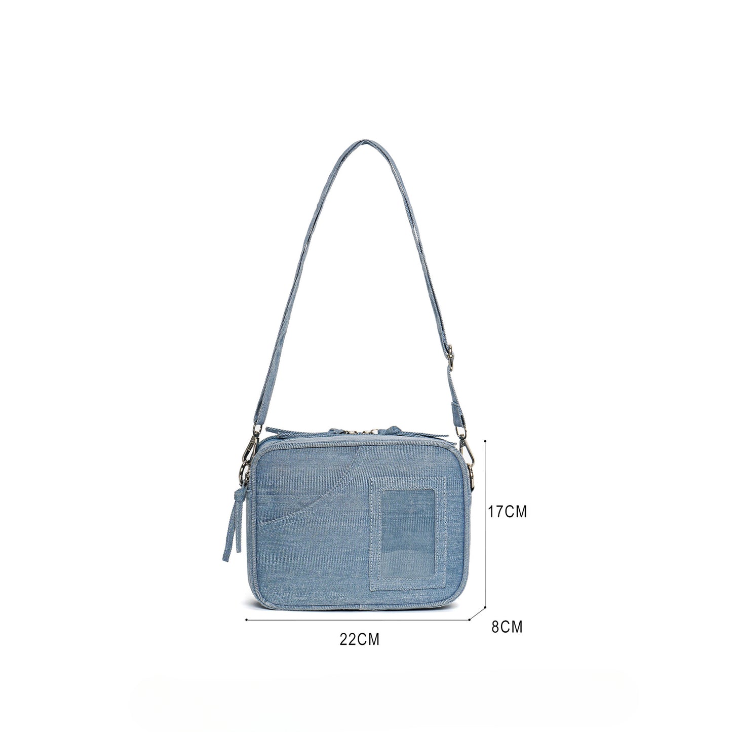 Bolso vaquero mini informal para mujer: bolso de lona versátil para ir de compras y bolso hobo pequeño para el hombro. 