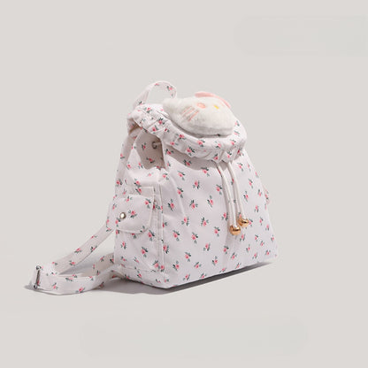 Mochila pequeña y bonita para niñas adolescentes, mochila de lona con estampado floral, mochila bonita para niña, mochila escolar versátil para ir al trabajo o la escuela. 