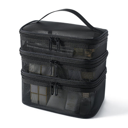 Mesh cosmetic bag, lightweight large capacity three-layer toilet bag, double-layer storage bag, travel mesh bag, tool storage box portable, Mesh ShowerTote Bag,