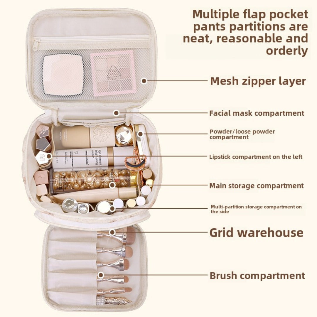 Multifunctional cosmetic bag, partition storage cosmetic bag, storage bag, travel portable toilet bag, makeup bag with compartments,
