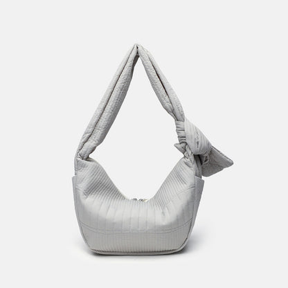 Elegant Folded Hobo Bag Ladies - Lightweight Large Capacity Shoulder Bag & Casual Cloth Crossbody Bag