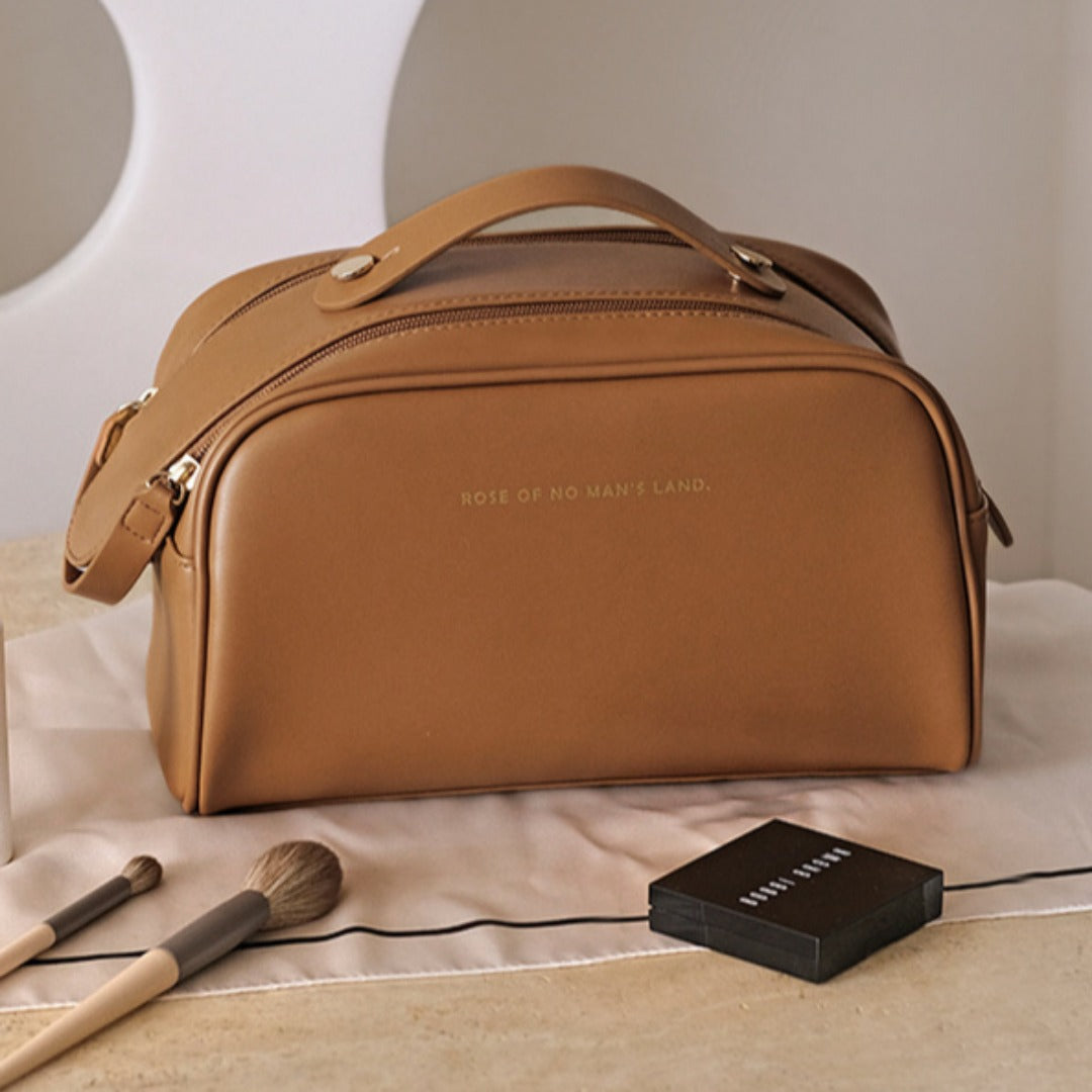 Neceser impermeable de poliuretano, neceser de viaje portátil de gran capacidad, neceser de maquillaje de viaje, organizadores de neceseres de maquillaje, neceseres de maquillaje pequeños 