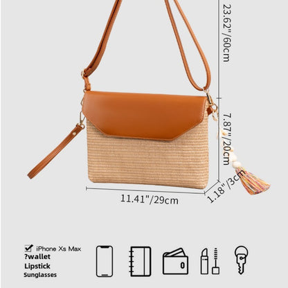 Tassel straw small crossbody bag seaside beach bag holiday crossbody shoulder bag evening clutch bag ladies