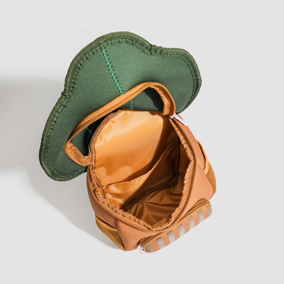 Adorable bolso infantil con diseño de seta, ligero y práctico, ideal para viajes y actividades al aire libre. 