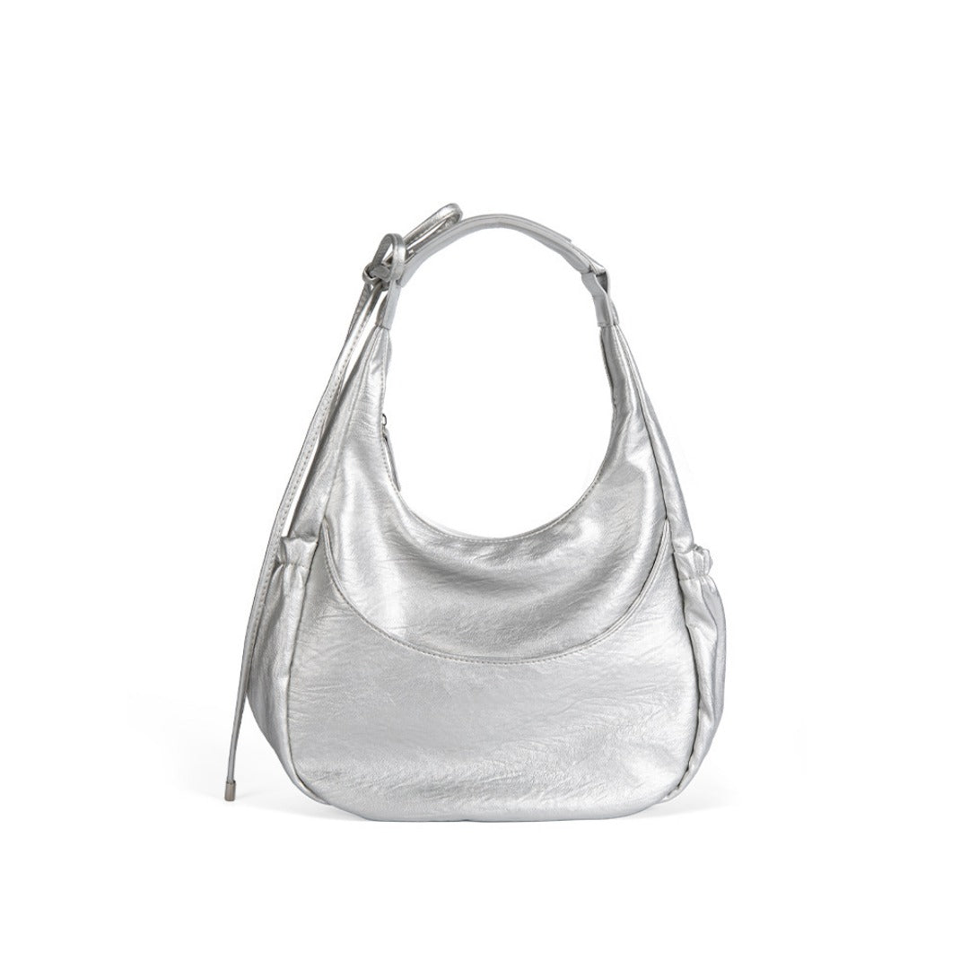 Bolso de mano negro de gran capacidad para mujer, bolso hobo versátil para el hombro 