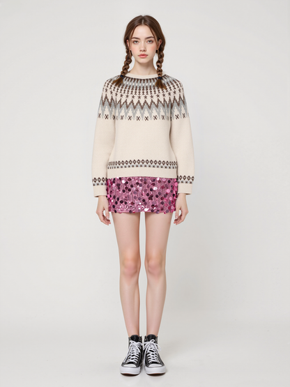 Suéter de punto de crochet unisex