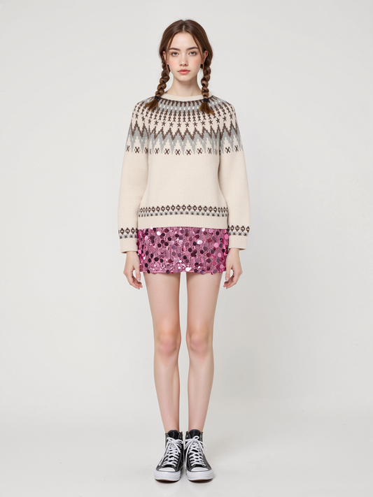 Suéter de punto de crochet unisex