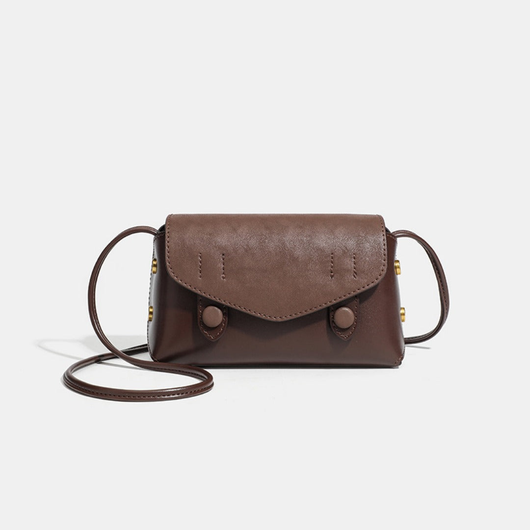 Bolso cuadrado pequeño y elegante color café: bolso bandolera versátil para mujer, ideal para otoño e invierno. 