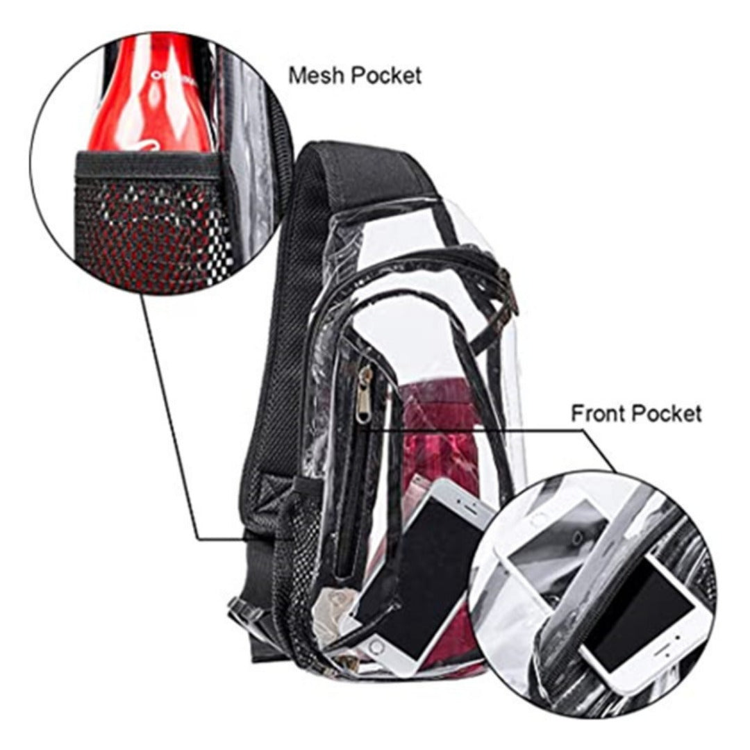 Premium PVC Transparent Chest Bag – Waterproof Fanny Pack Crossbody & Belt Bag for Stadiums and Concerts