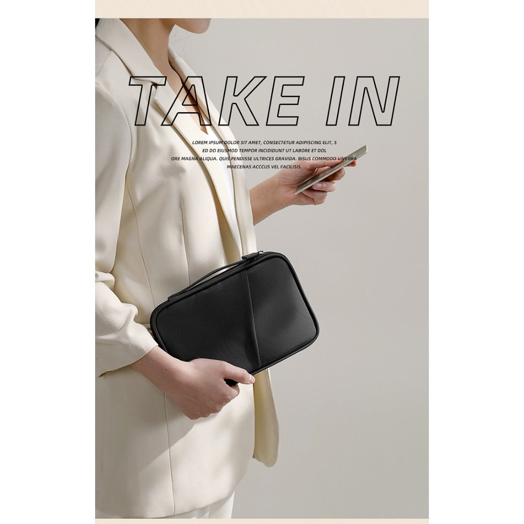 Large capacity passport bag, multi-function document storage bag, PU waterproof travel storage bag, anti-theft tote certificate bag.