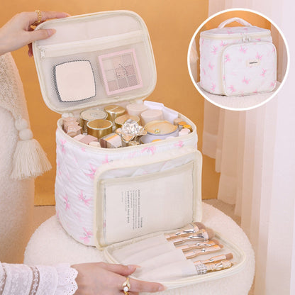 Multifunctional cosmetic bag, partition storage cosmetic bag, storage bag, travel portable toilet bag, makeup bag with compartments,