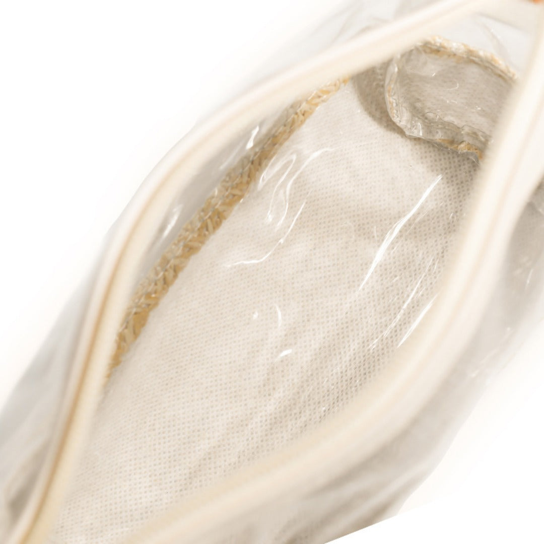 Ladies straw wristlet purse, Cosmetics storage bag transparent, toiletries storage bag, Transparent Cosmetic Bag,