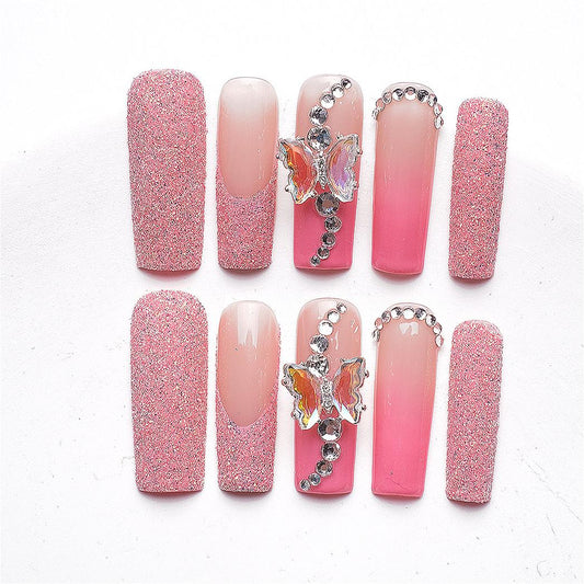 1067 Uñas postizas reutilizables hechas a mano para decoración de uñas