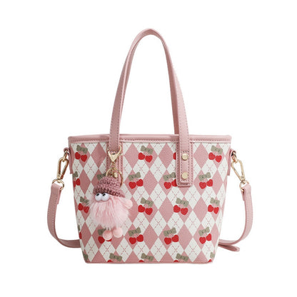 Bolso tote para mujer, bolso de hombro con diseño de cerezas, bolso con asa superior y correa cruzada 